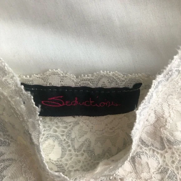 Seduction Lace Sheer Cream Camisole Top - Picture 3 of 8